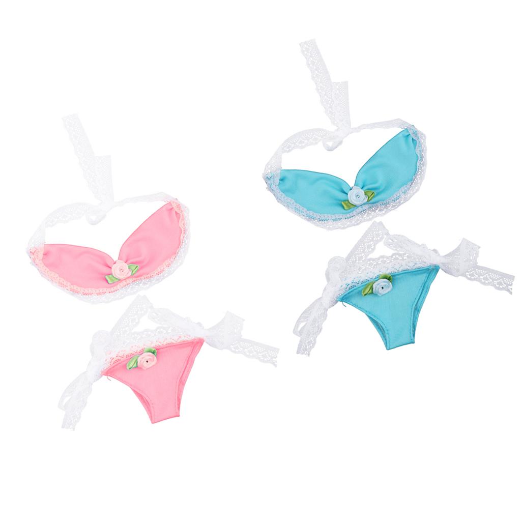 1/3 BJD Dolls Swimsuit Swimwear for SD MSD Dolls Accessory Pink+Blue