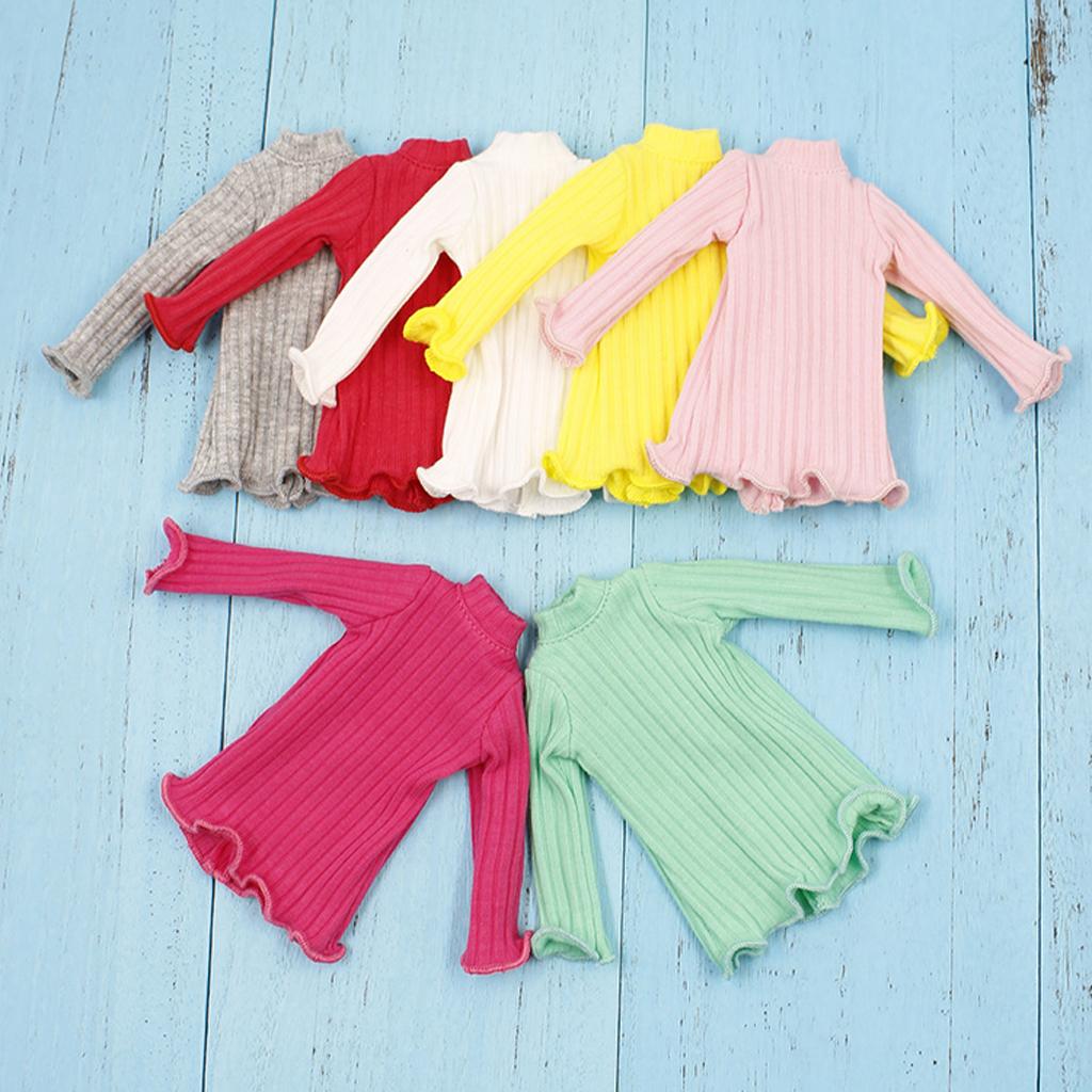 6 Pieces 1/6 Scale Long Sleeve Jumper Dress Top for Blythe Azone Licca Doll