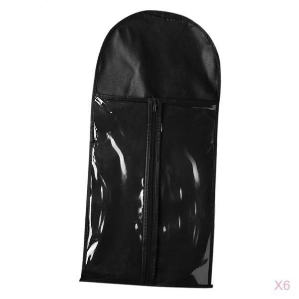 6pcs Dustproof Hair Extensions Wig Stand Storage Bag Holder Case Protector
