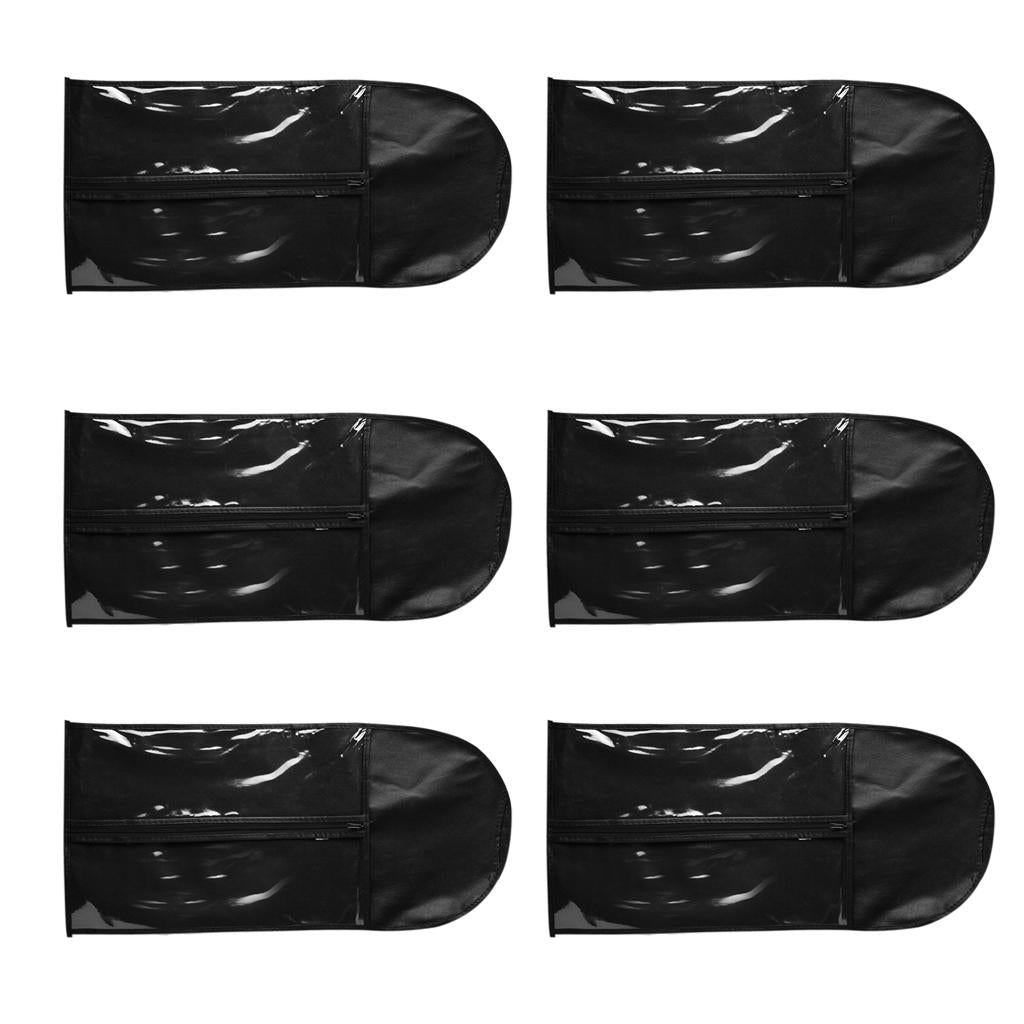 6pcs Dustproof Hair Extensions Wig Stand Storage Bag Holder Case Protector