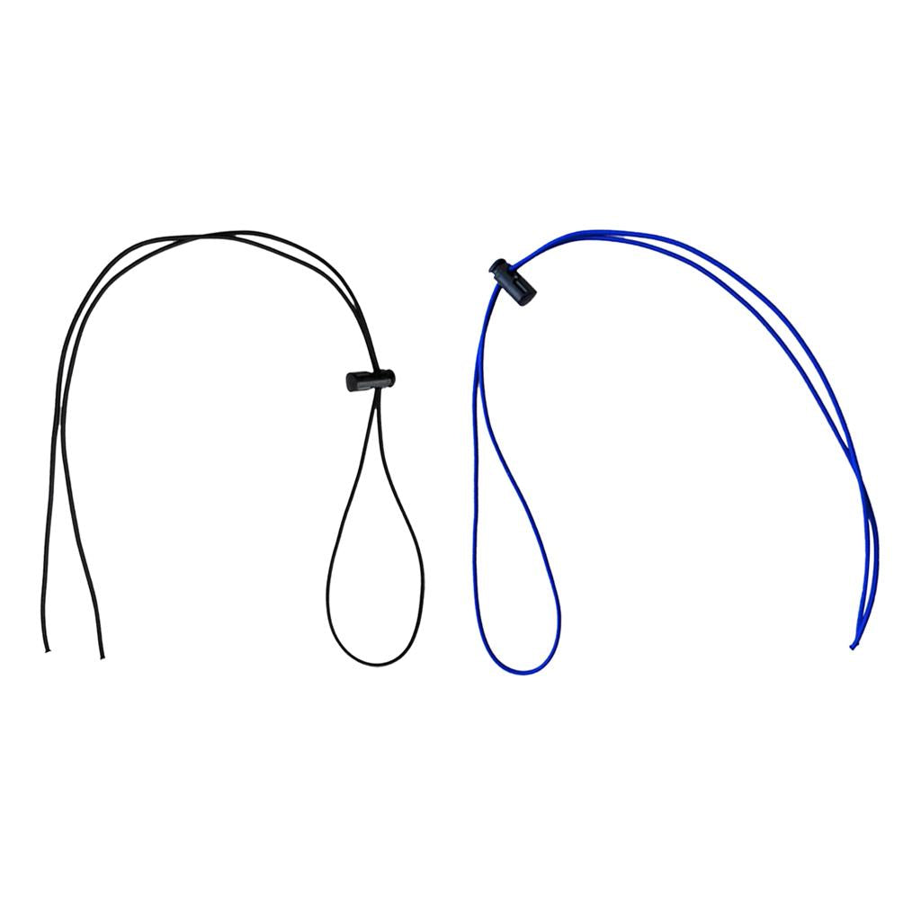 2 Pieces Elastic Swimming Goggles / Dive Mask Strap Replacement Black Blue