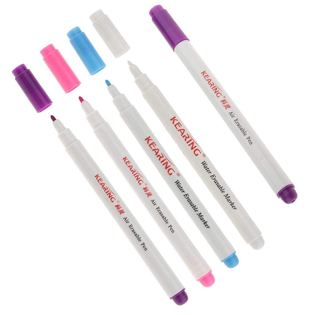 5 Pieces Air/Water Erasable Pen Auto Vanishing Pen Fabric Marker For Tailors