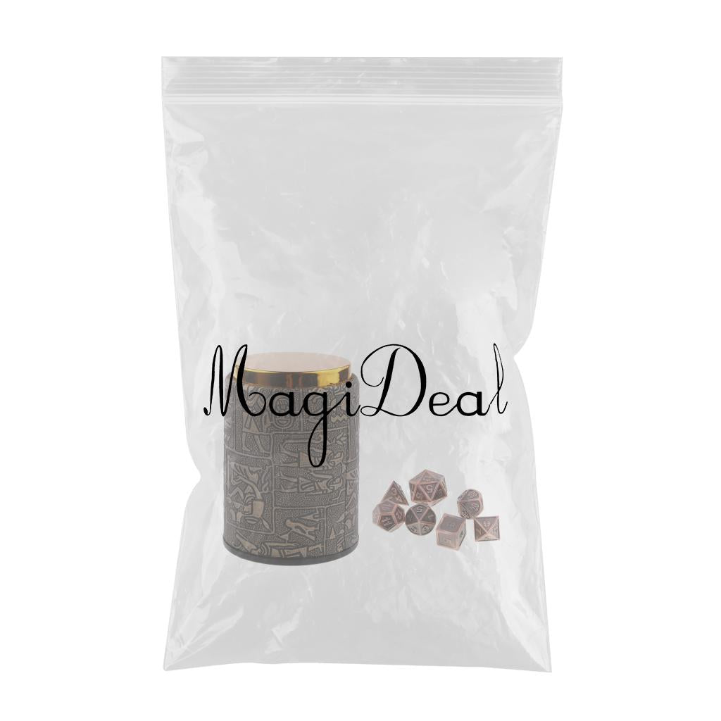 7X Metal Polyhedral Dice for Dungeons and Dragons Table Games+Dice Cup #4