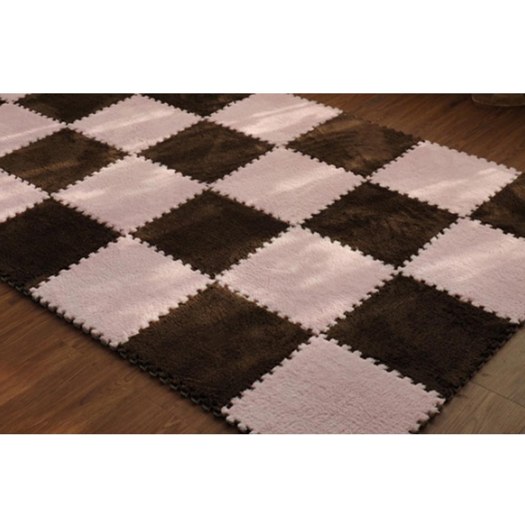 20Pcs EVA Foam Interlocking Puzzle Exercise Mat Baby Crawl Mat, Pink Brown