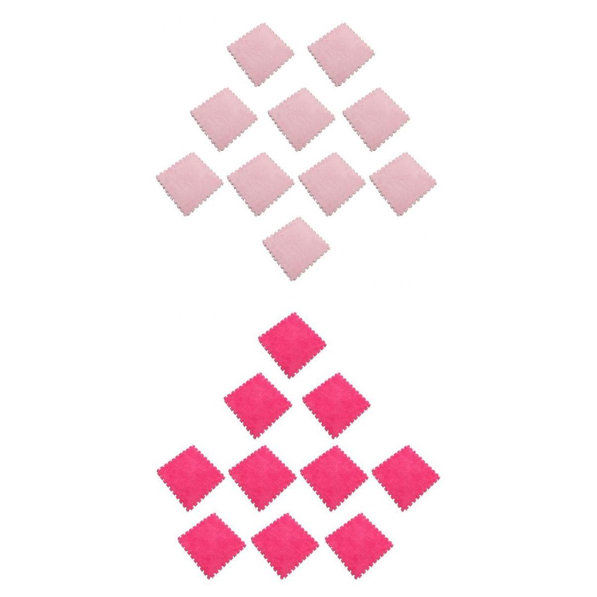 20Pc EVA Foam Interlocking Puzzle Exercise Mat Baby Crawl Mat, Pink Rose Red