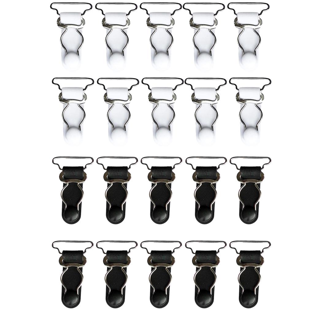 20/set White Black Women Garter Belt Straps Grips Stockings Suspenders Hooks