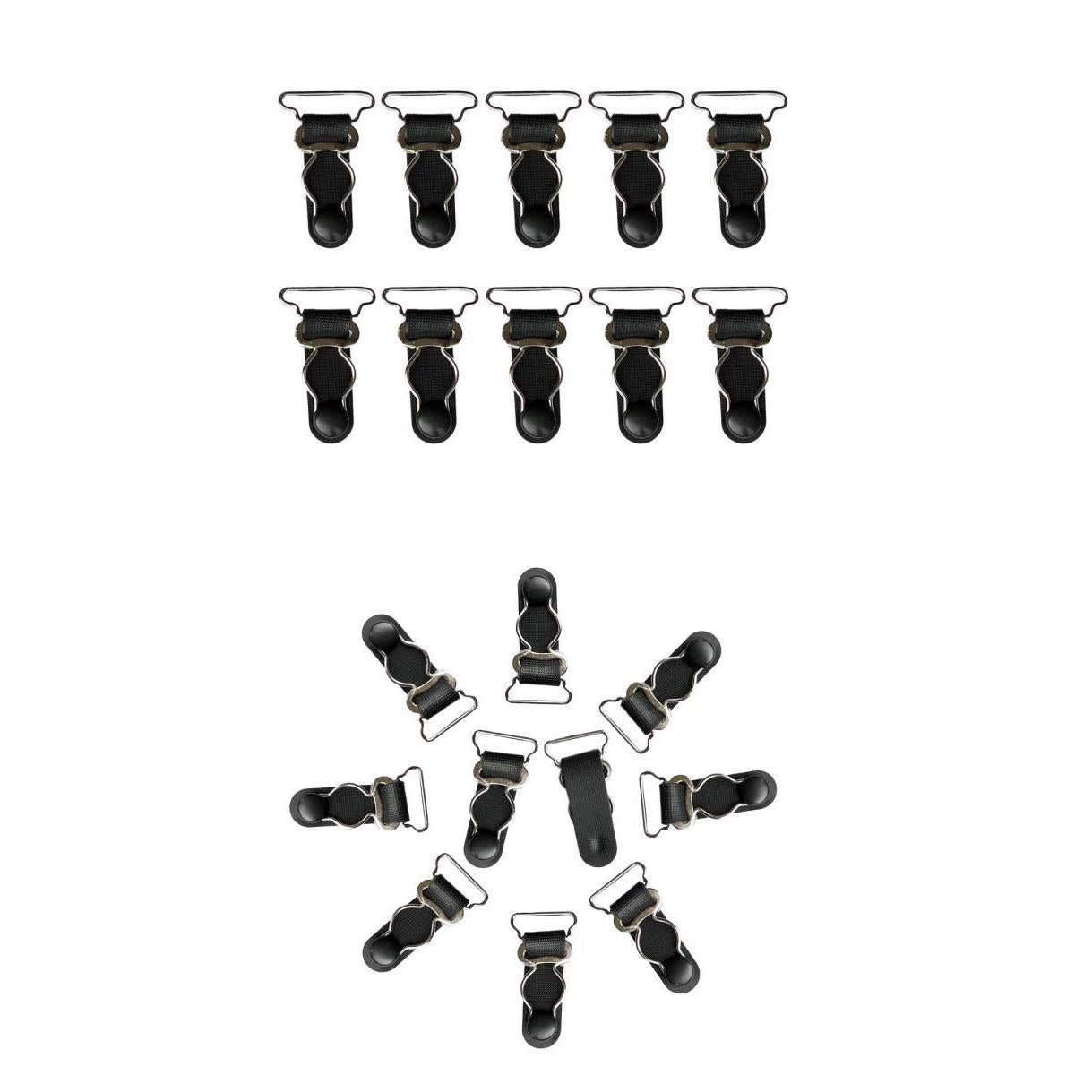 20/set Black Women Garter Belt Straps Grips Stocking Suspenders Clip 20/26mm