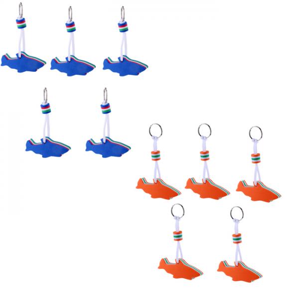 10Pcs EVA Dolphin Shaped Floating Key Ring Key Chain for Boat Yacht Sailing