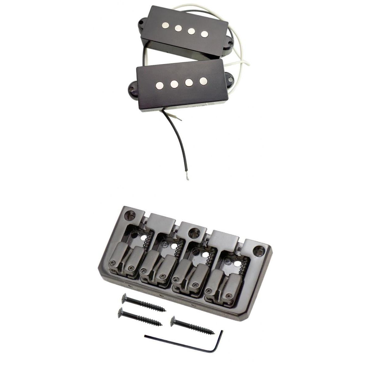 4 String Hardtail Bridge with PB Bass Humbucker Pickup for Electric Bass