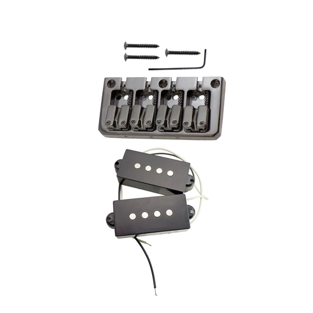4 String Hardtail Bridge with PB Bass Humbucker Pickup for Electric Bass
