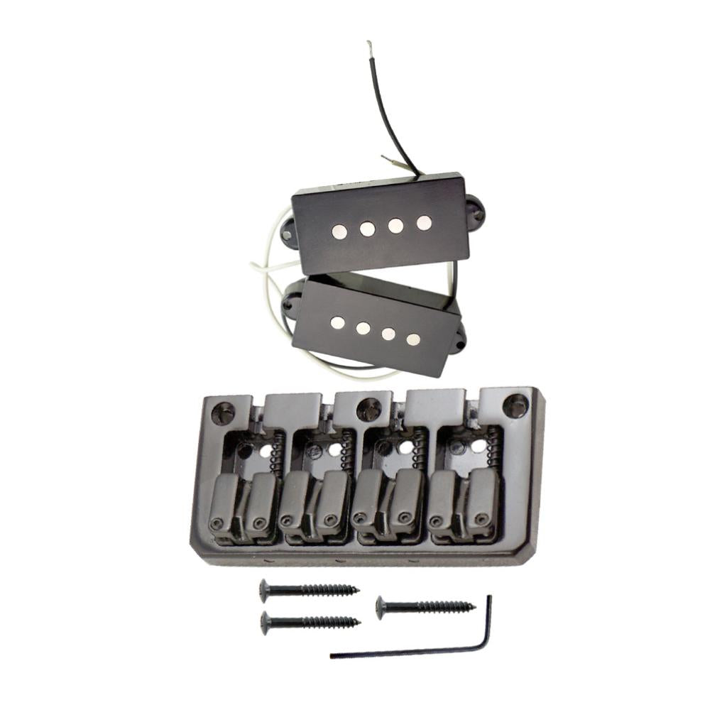 4 String Hardtail Bridge with PB Bass Humbucker Pickup for Electric Bass