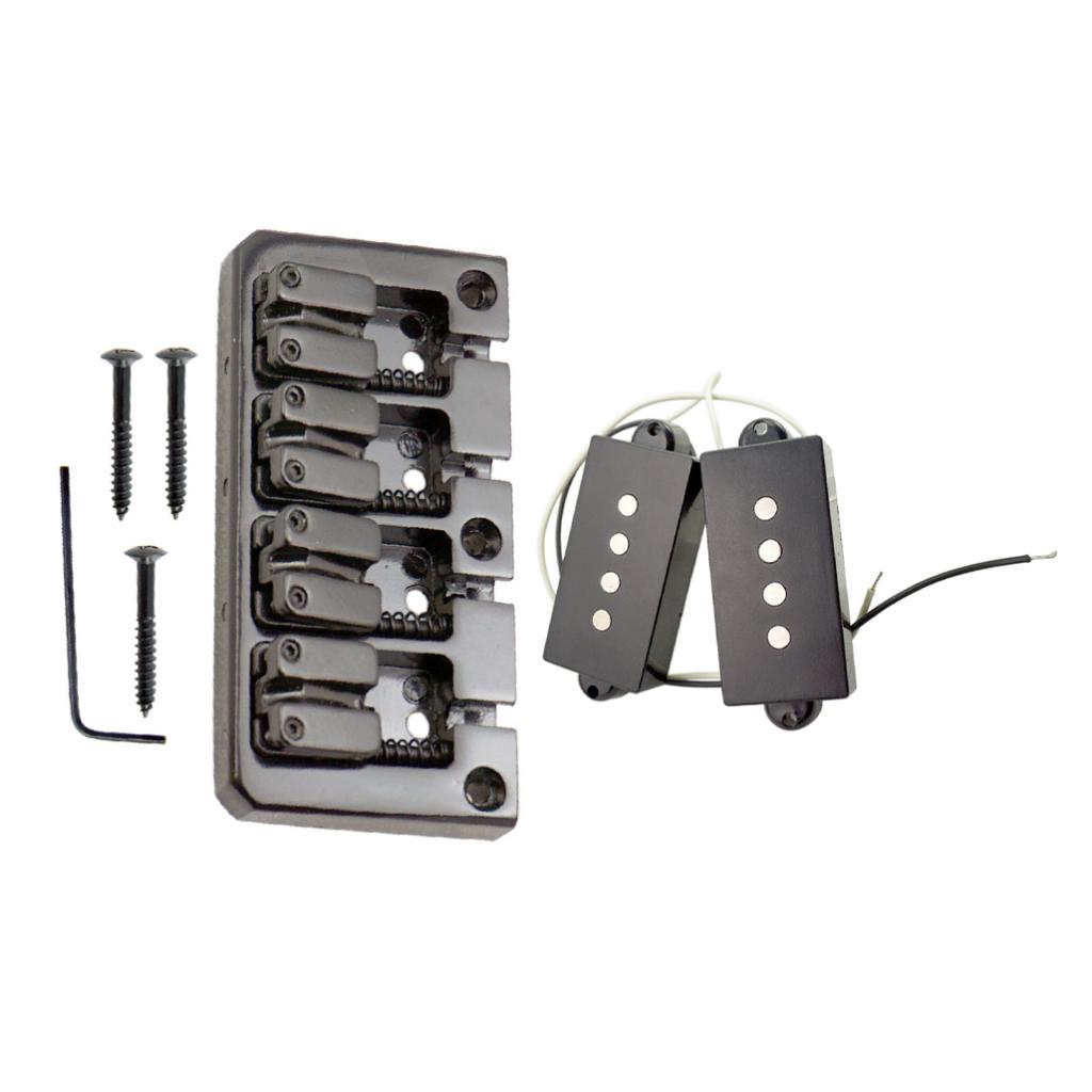 4 String Hardtail Bridge with PB Bass Humbucker Pickup for Electric Bass
