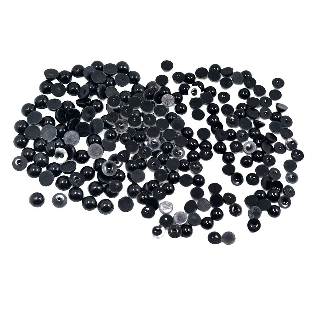 250 Pieces 8mm 10mm Half Pearl Bead Flat Back Scrapbooking for DIY Craft