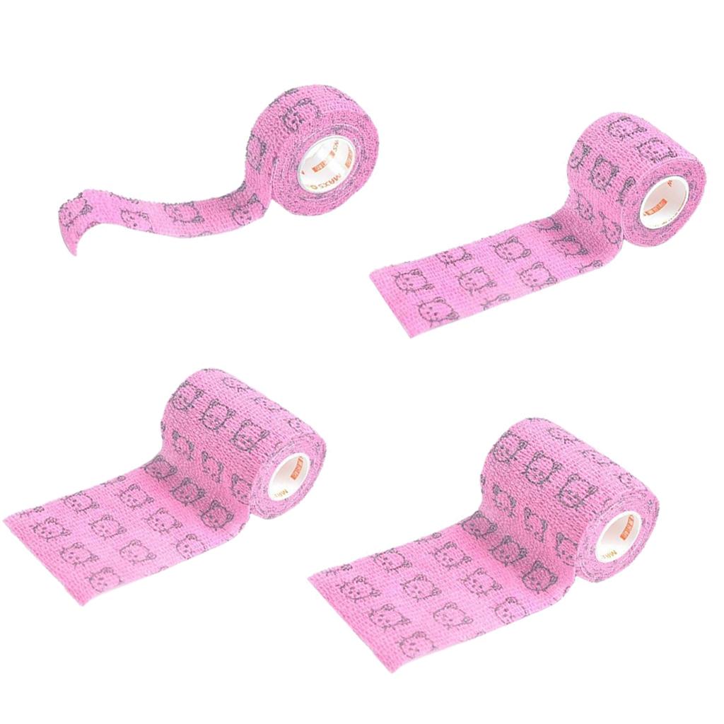 4 Pieces Elastic Non Woven Self Adhesive Cohesive Wrap Bandage Tape Rolls