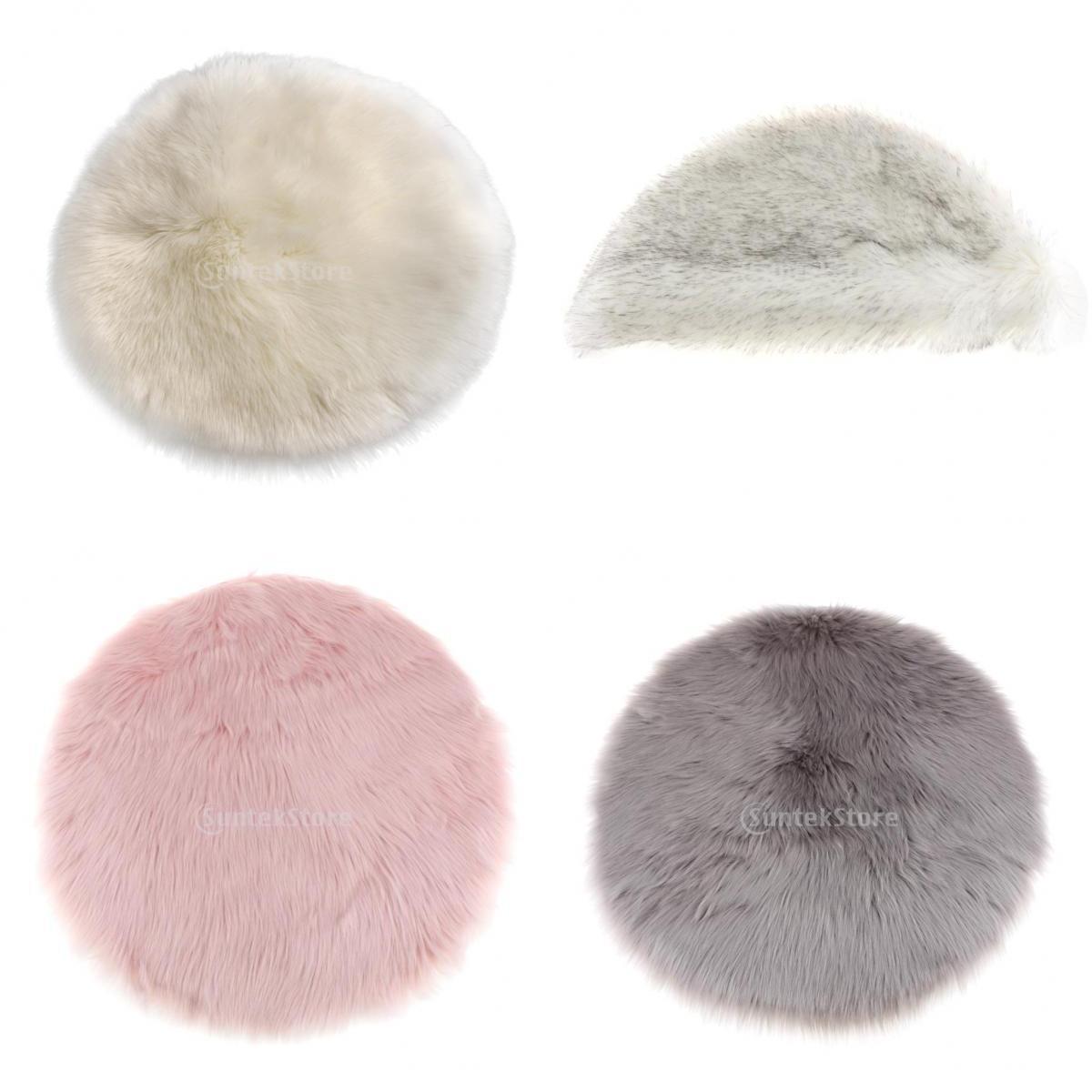 4Pieces Soft Sheepskin Skin Faux Fur Fake Rug Mat Small Rugs