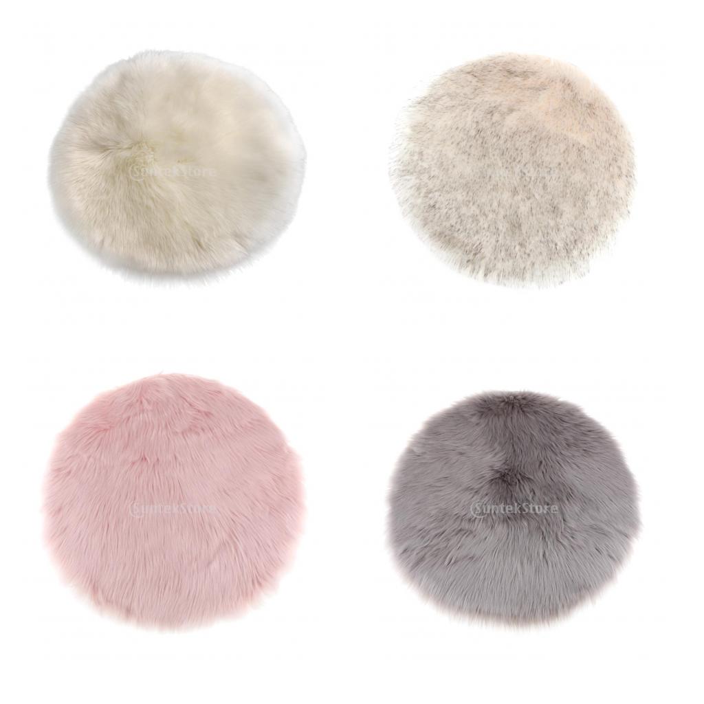 4Pieces Soft Sheepskin Skin Faux Fur Fake Rug Mat Small Rugs