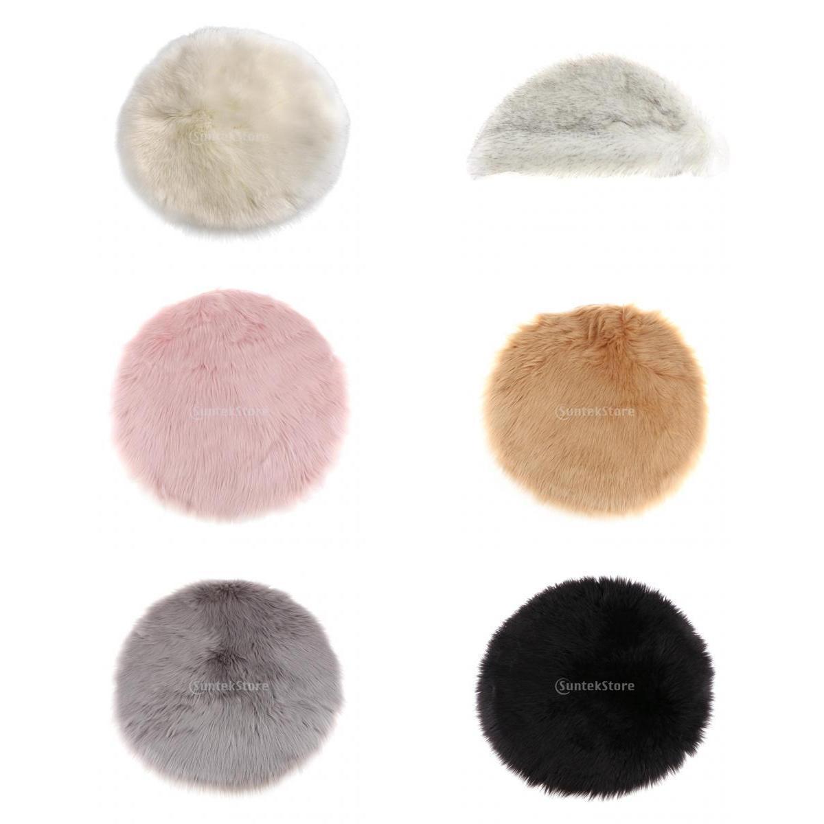 6Pieces Soft Sheepskin Skin Faux Fur Fake Rug Mat Small Rugs