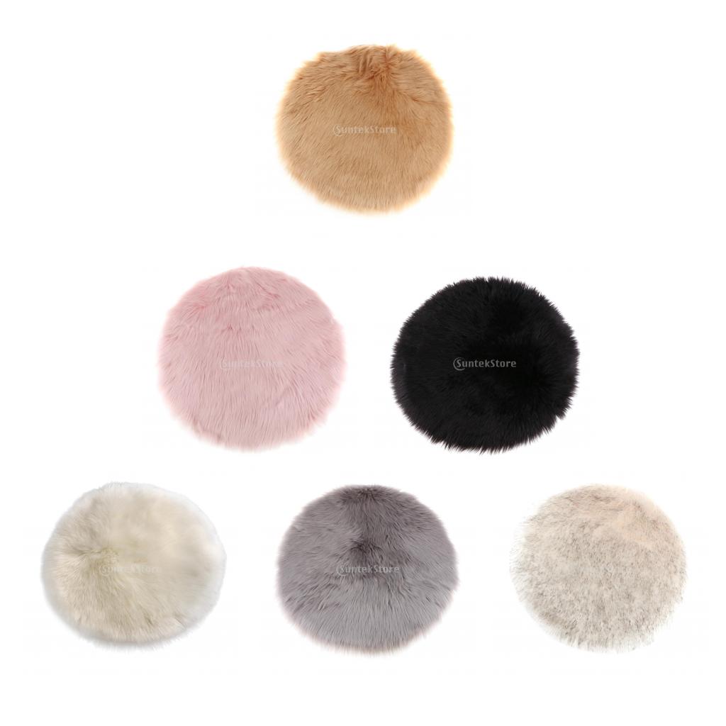 6Pieces Soft Sheepskin Skin Faux Fur Fake Rug Mat Small Rugs