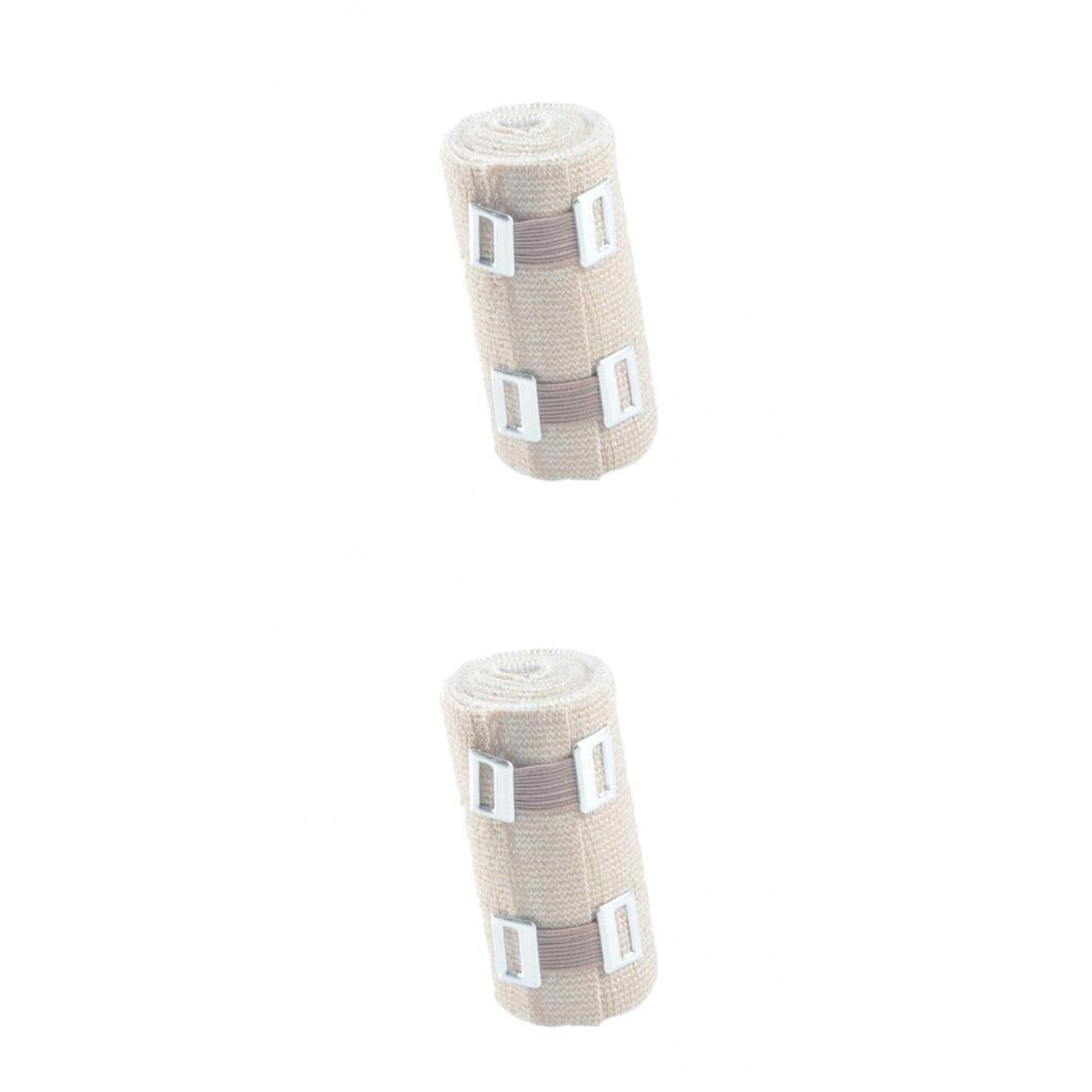 2 Rolls Elastic Bandage Sports Injury Compression Wrap Brace Hook Closure