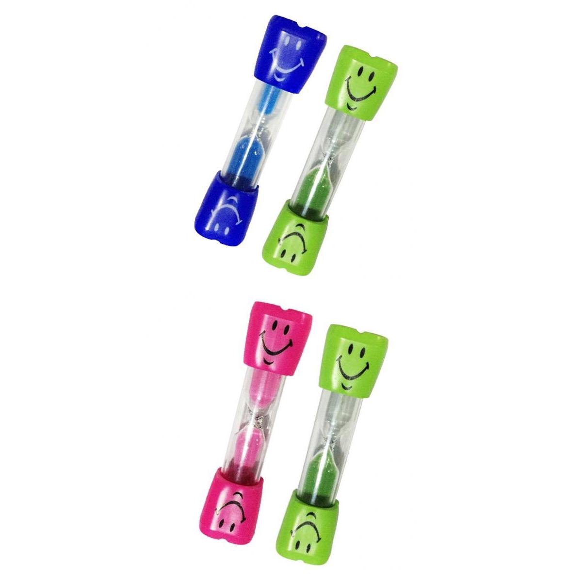 4 pieces 3 Minutes Smiling Face Hourglass Sandglass Sand Timer Clock Set