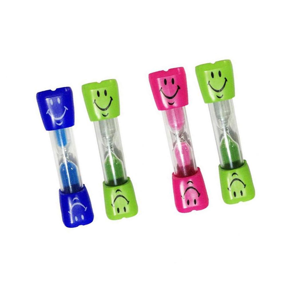 4 pieces 3 Minutes Smiling Face Hourglass Sandglass Sand Timer Clock Set