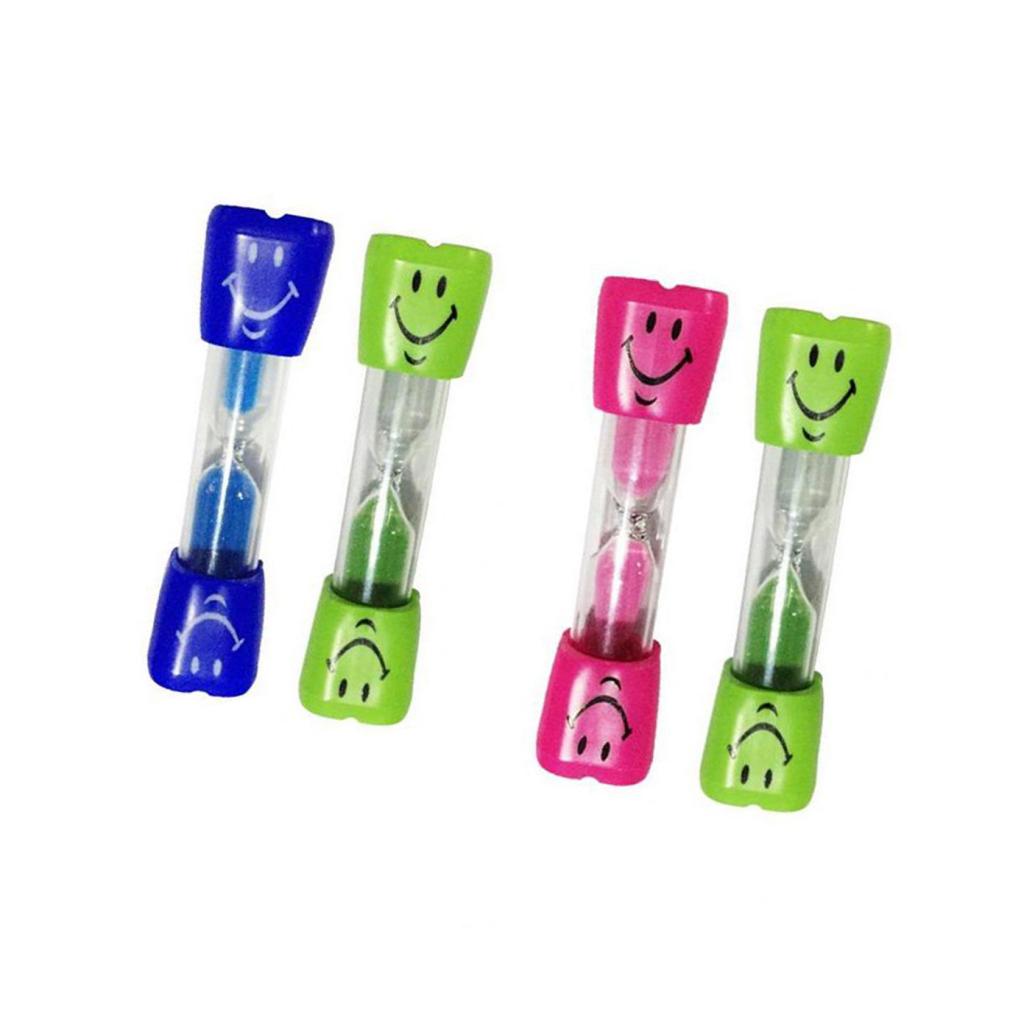 4 pieces 3 Minutes Smiling Face Hourglass Sandglass Sand Timer Clock Set