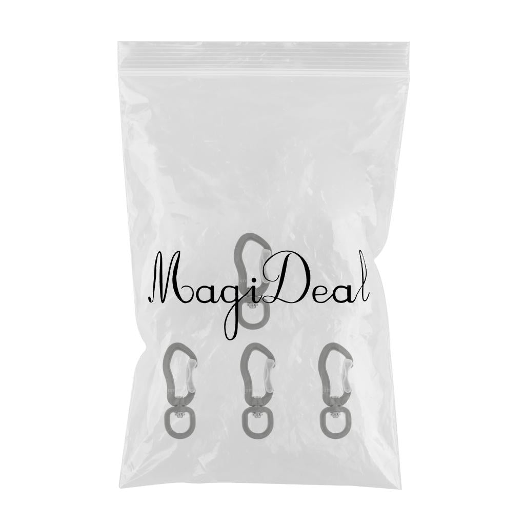 4pcs 400KG Swivel Eye Snap Hook Aluminum Carabiner Backpack Hanging Hook