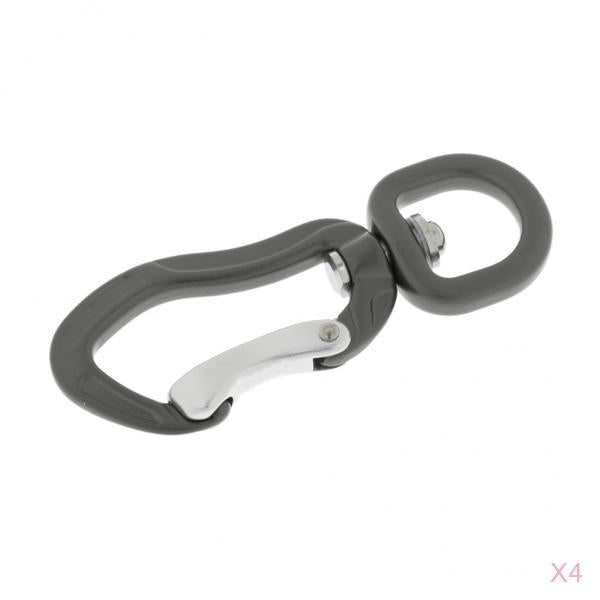 4pcs 400KG Swivel Eye Snap Hook Aluminum Carabiner Backpack Hanging Hook