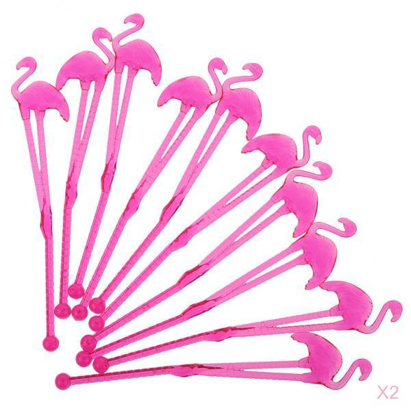 20 Pieces Hawaii Flamingo Cocktail Milk Coffee Stirring Sticks Party Rose