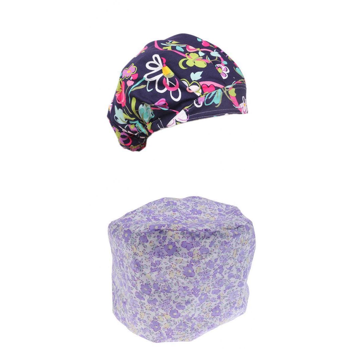 2 Pieces Cotton Cap Surgery Hat Bouffant Scrub Kitchen Hat