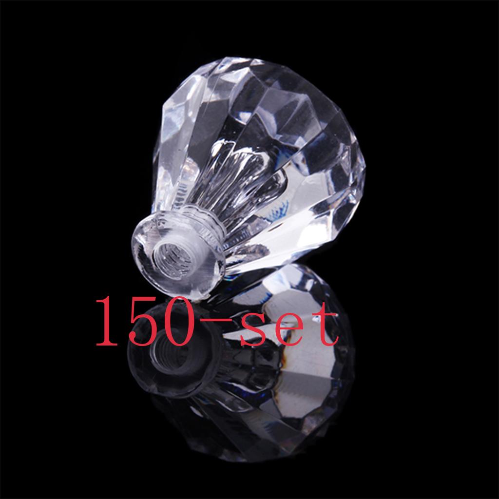 150Pcs Clear Faceted Small Drawer Knob Cupboard Cabinet Pull Handle