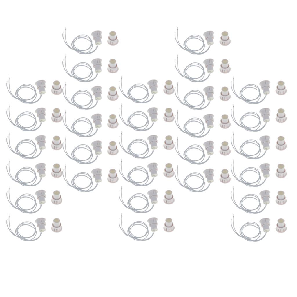 30-Pack Recessed Magnetic Door Window Contacts Alarm Siren Switch White