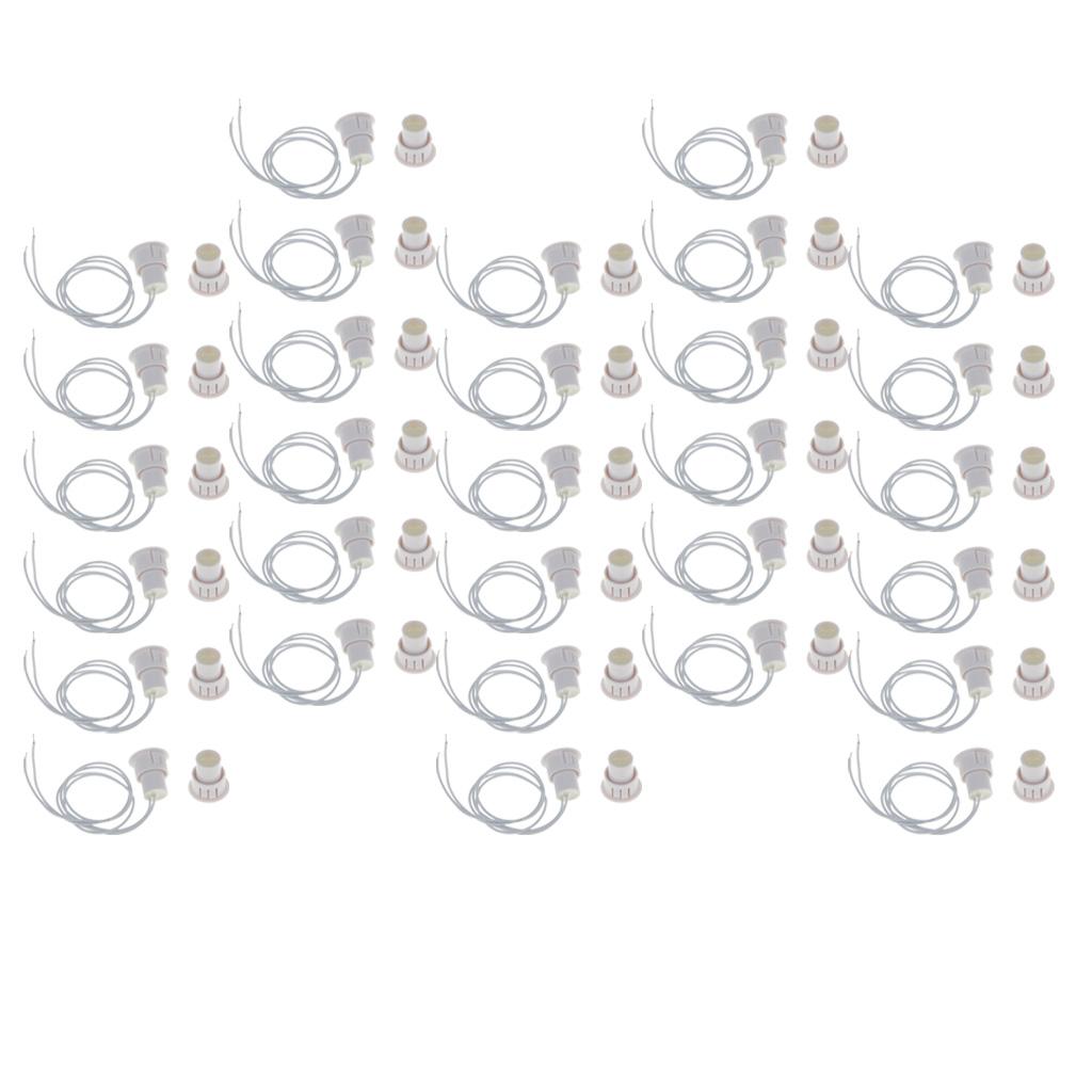 30-Pack Recessed Magnetic Door Window Contacts Alarm Siren Switch White