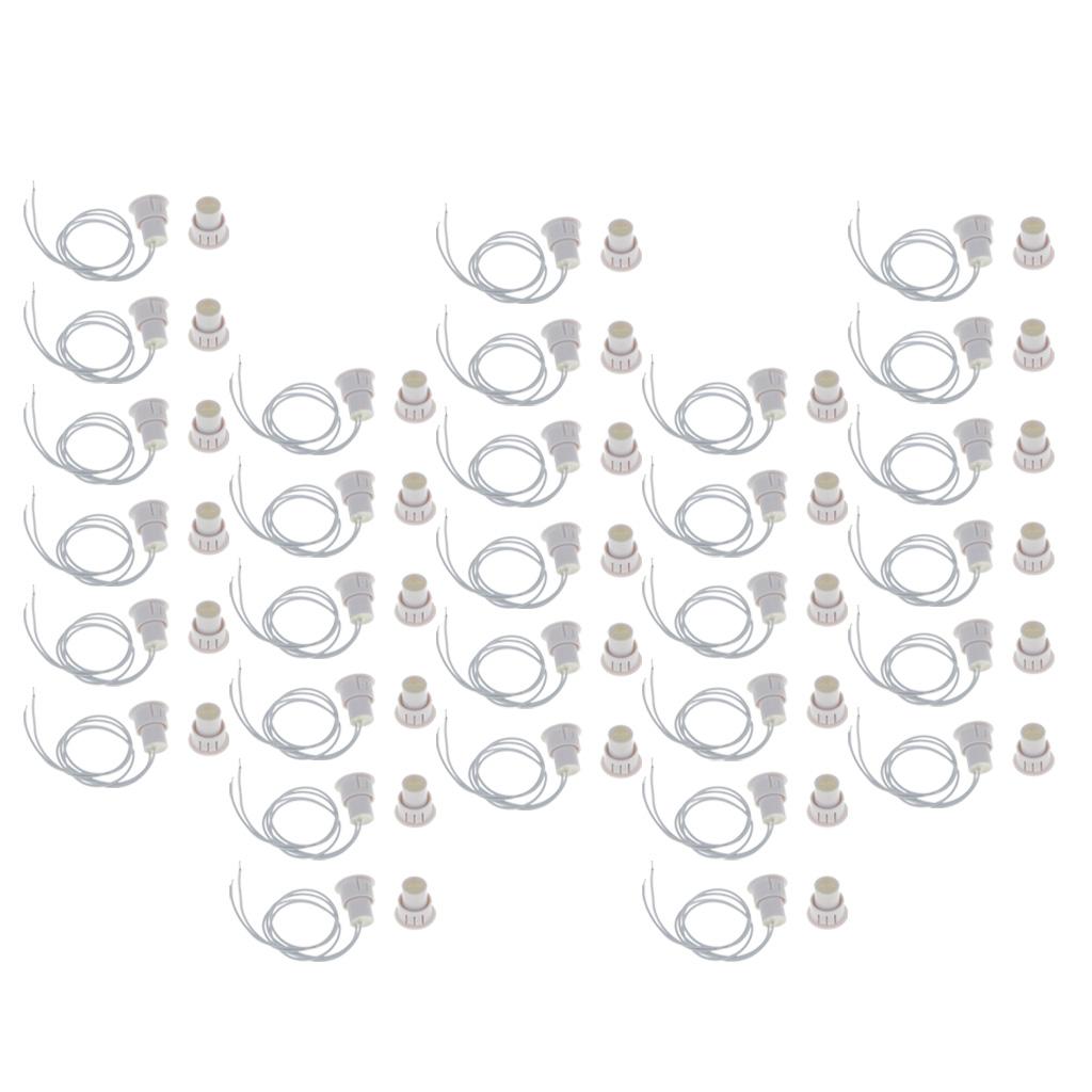 30-Pack Recessed Magnetic Door Window Contacts Alarm Siren Switch White