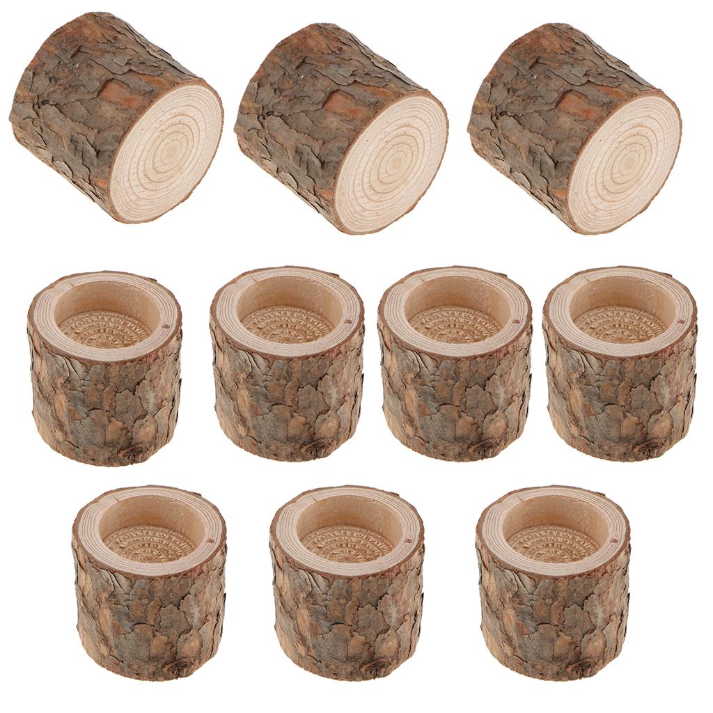 30-piece Natural Tree Stump Wooden Candle Holder Tea Light Wedding Decor 5cm