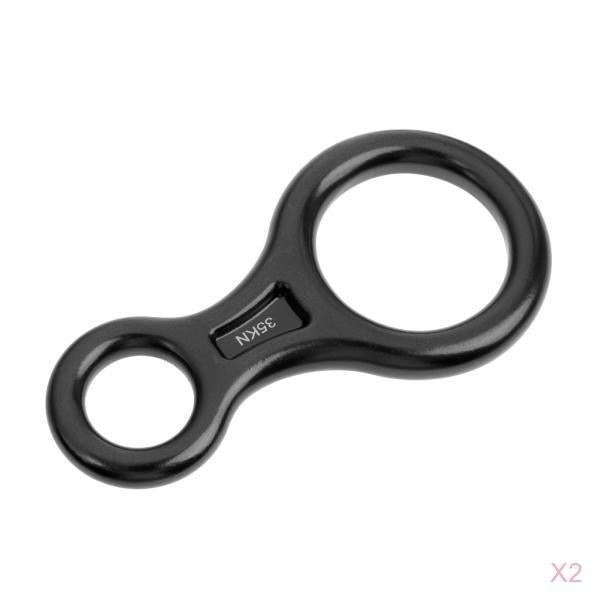 2 Pcs Figure 8 Shape Rock Climbing Rappel Abseil Rope Rescue Descender 35KN
