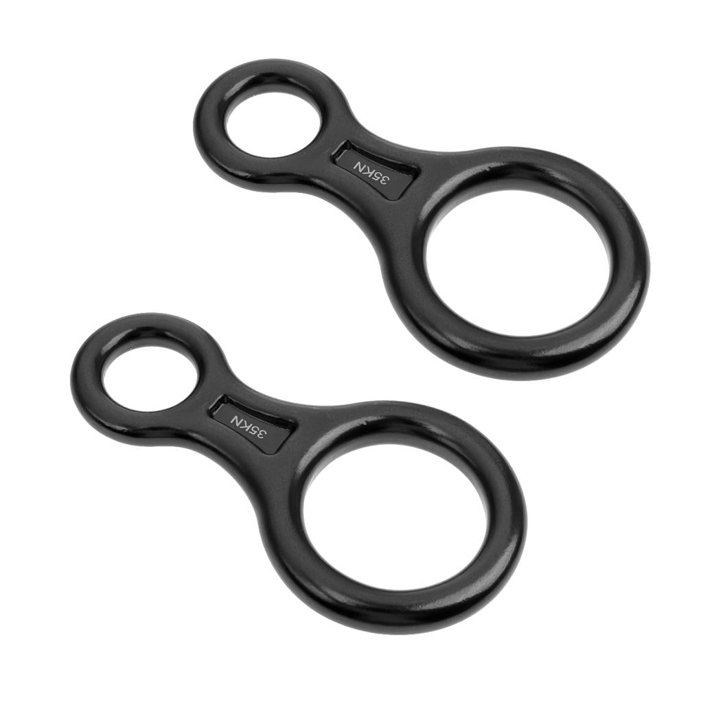 2 Pcs Figure 8 Shape Rock Climbing Rappel Abseil Rope Rescue Descender 35KN