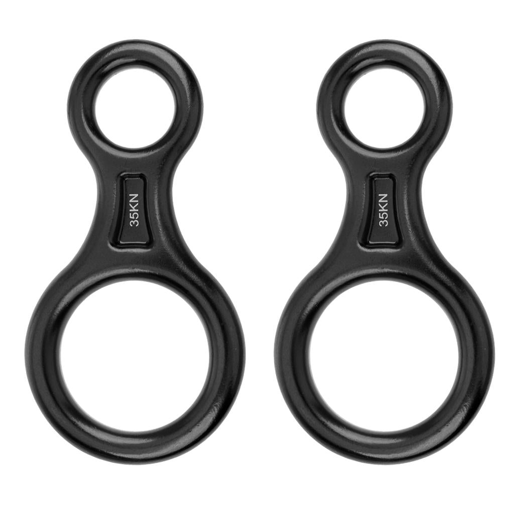 2 Pcs Figure 8 Shape Rock Climbing Rappel Abseil Rope Rescue Descender 35KN