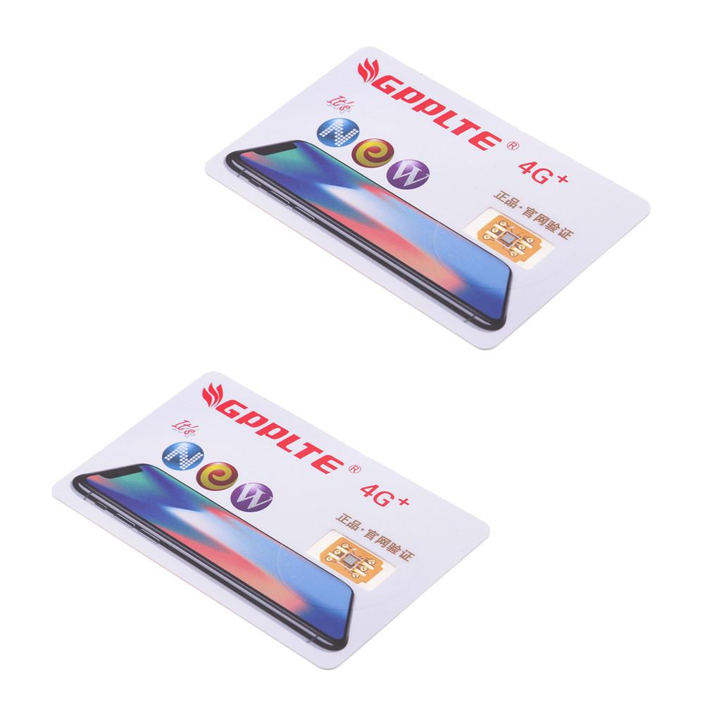 2 Pieces Unlock Turbo Sim Card GPP LTE 4G+ Pro 2 for iPhone 8 7 6S 6 Plus +
