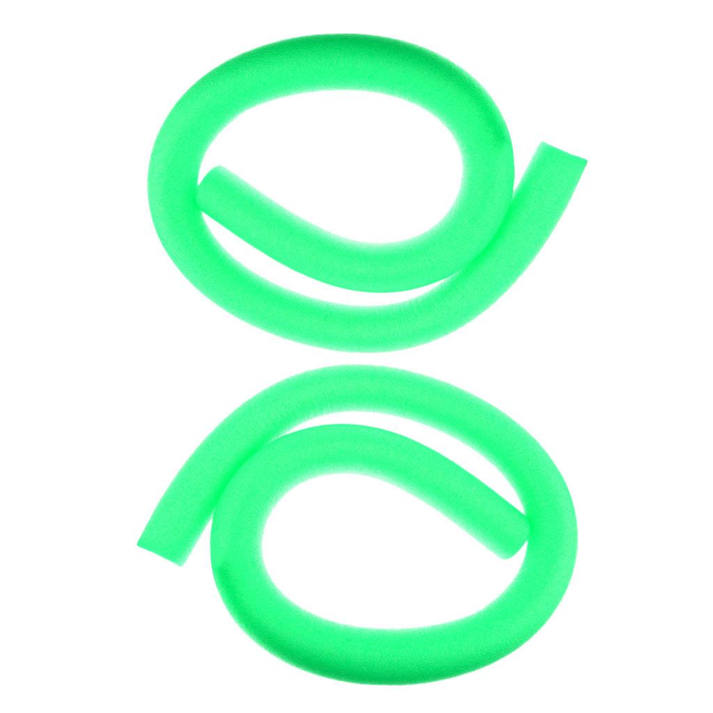 2 Pieces Lightweight Floating Swimming Pool Noodle Float Training Aid Green