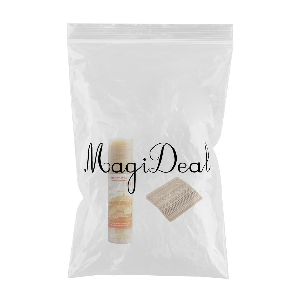 500g Honey Hair Removal Hot Film Wax Depilatory Block Cake +50 Spatula Stick