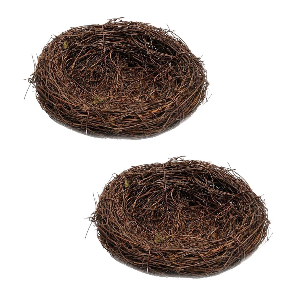 2 Pieces 20cm Handmade Vine Bird Nest House Nature Craft Holiday Decoration