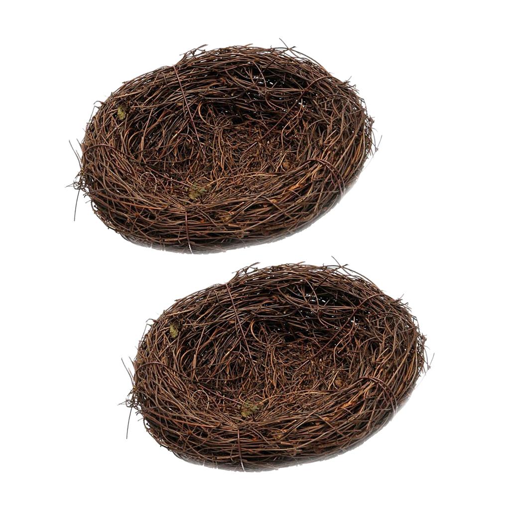 2 Pieces 20cm Handmade Vine Bird Nest House Nature Craft Holiday Decoration