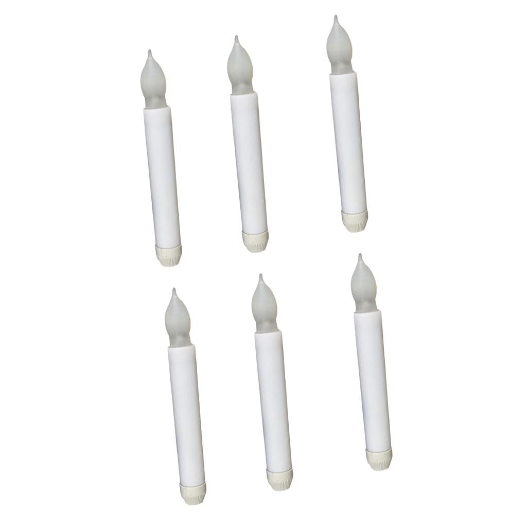 6 Pieces Tall Electric LED Candle Flameless Candle for Party Decor 165mm A