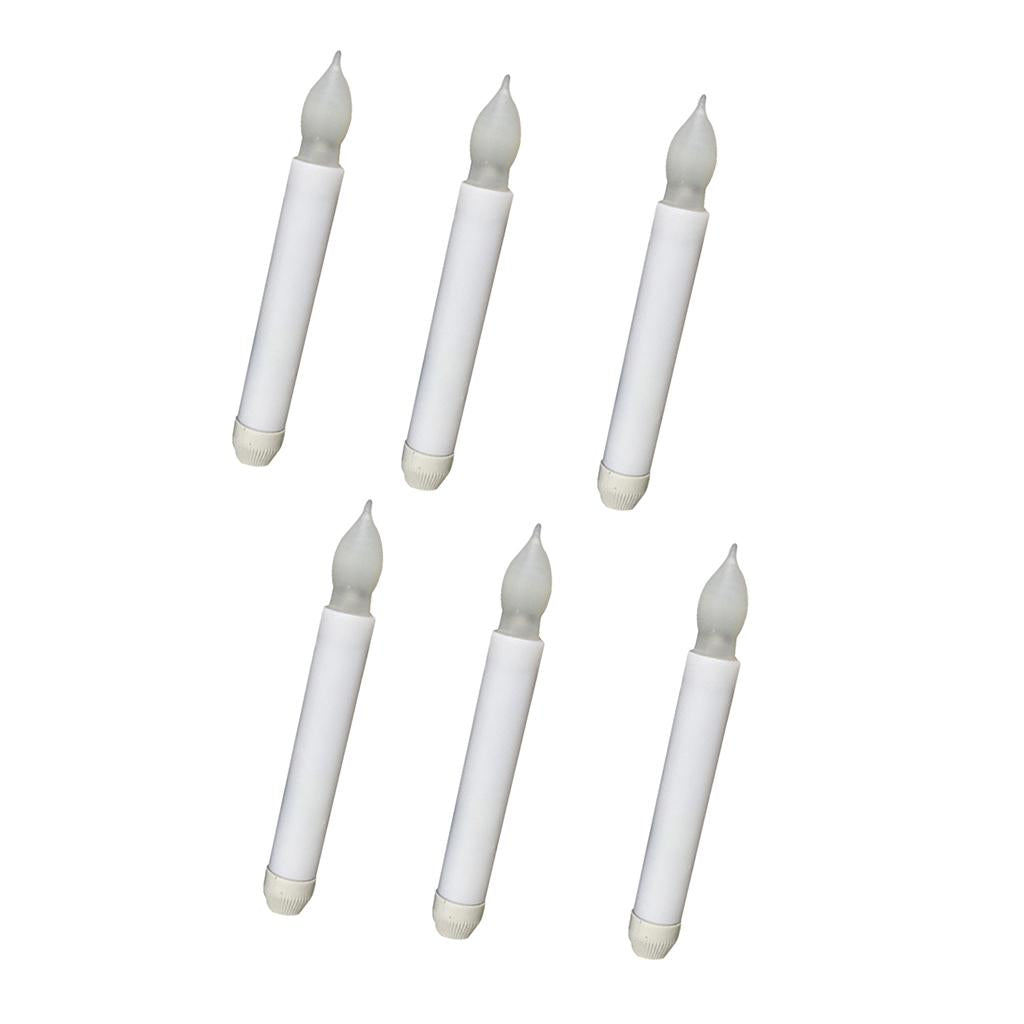 6 Pieces Tall Electric LED Candle Flameless Candle for Party Decor 165mm A