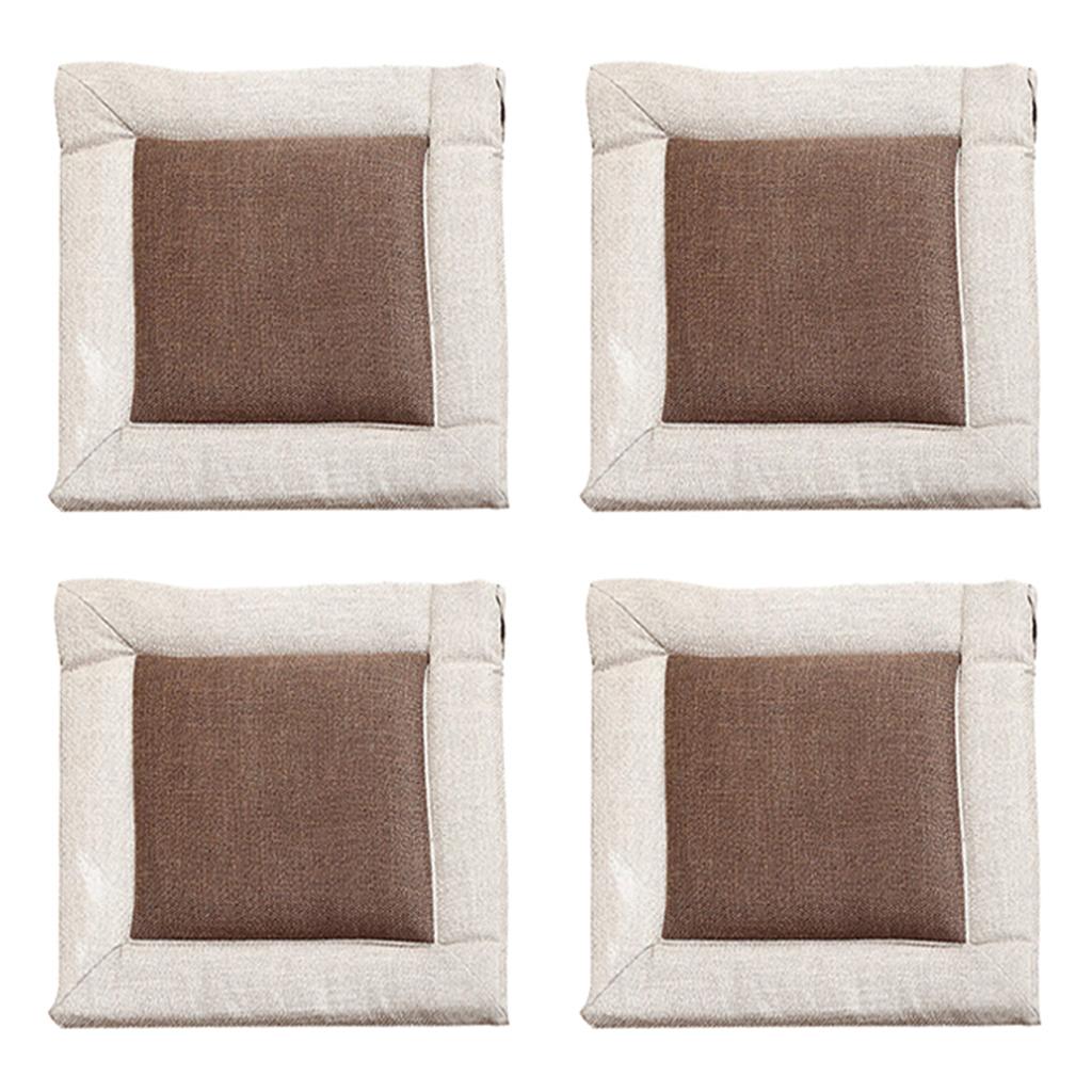 4 Flax Tatami Dining Chair Cushion Seat Mat Pillow Pad Home Decor 45cm Brown