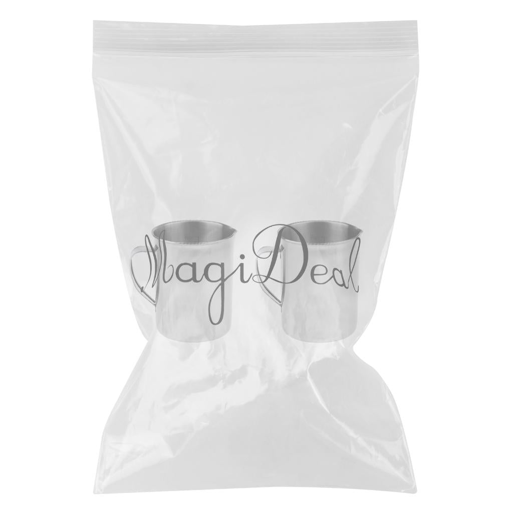 2 piece Stainless Kitchen Lab Handle Water Liquid Measurement Cup Mug 1000ml