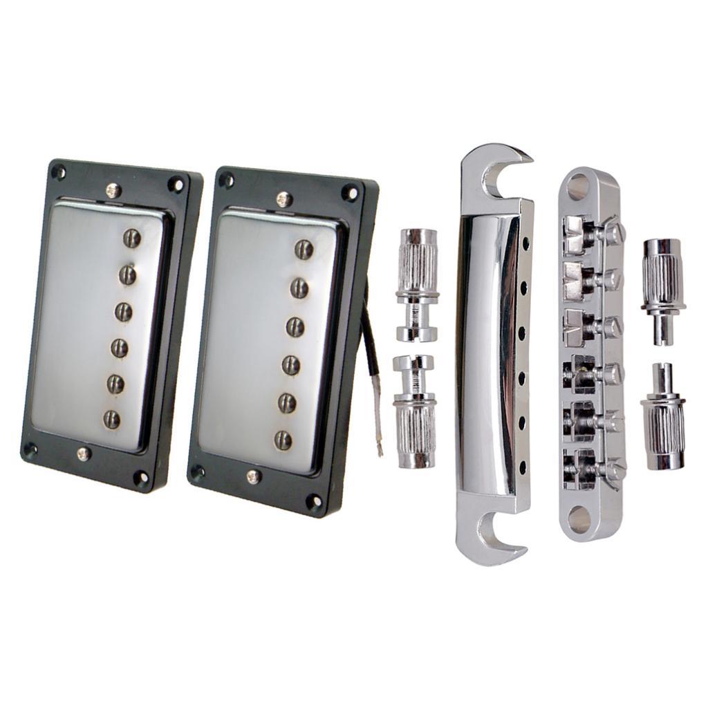 2pcs Humbucker Neck&Bridge Pickups with Bridge Tailpiece for LP
