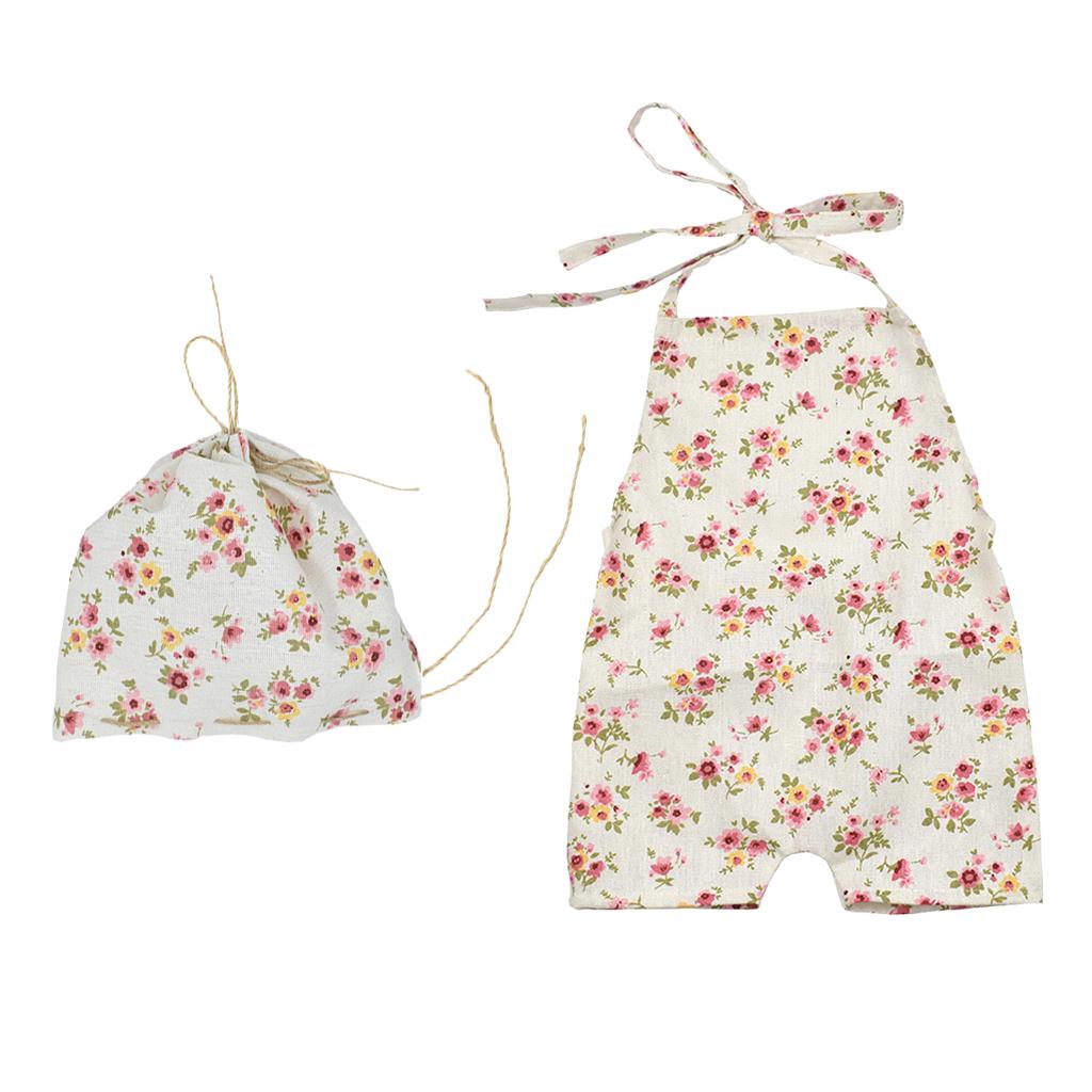 Baby Photography Props Girl Photo Shoot Romper with Hat Pink Flower