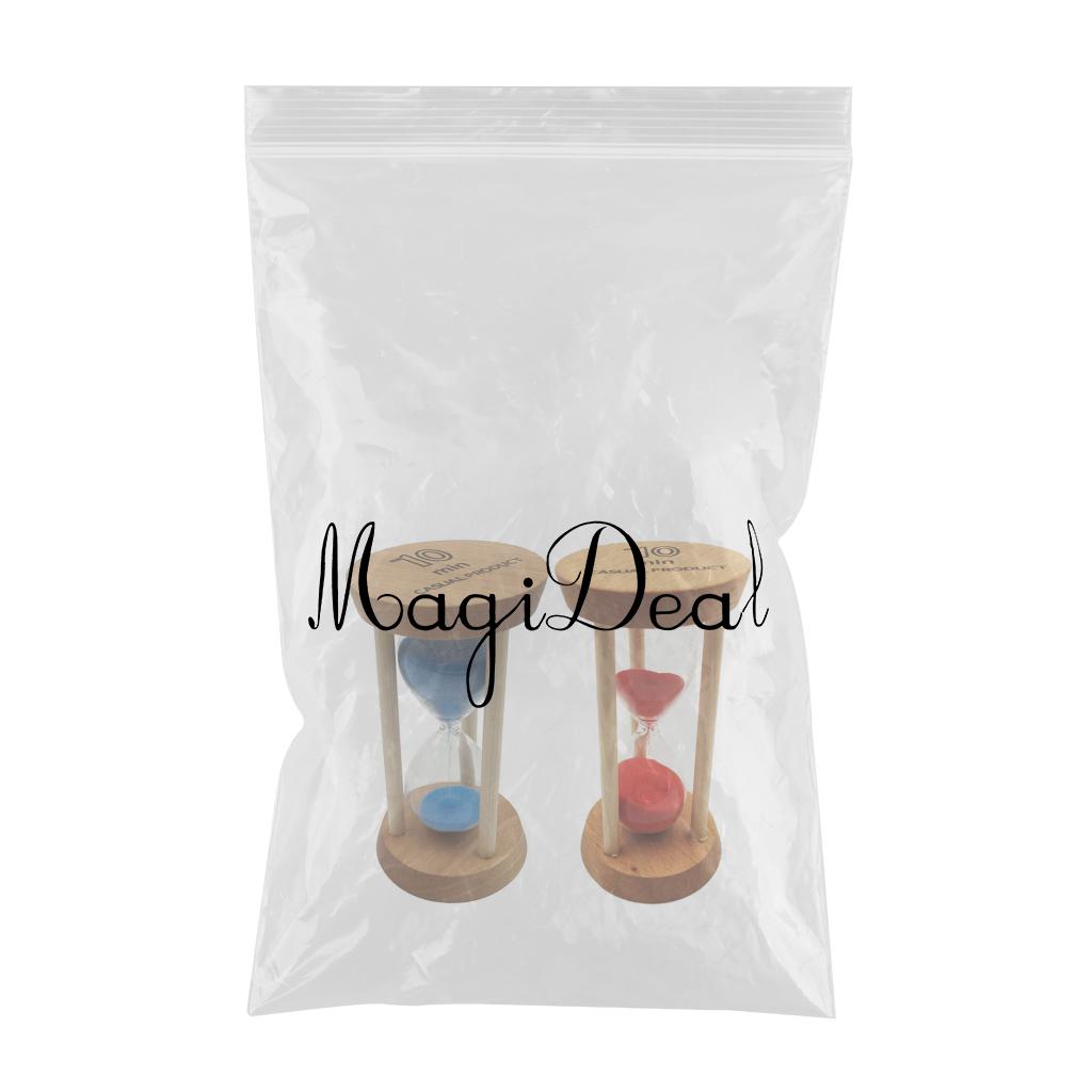 2 Pieces 10 Minutes Wooden Frame Sand Timer Hourglass Home Decor